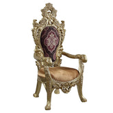 ACME Bernadette Pattern Fabric & Gold Finish Bernadette Arm Chair (Set-2) Model DN01472